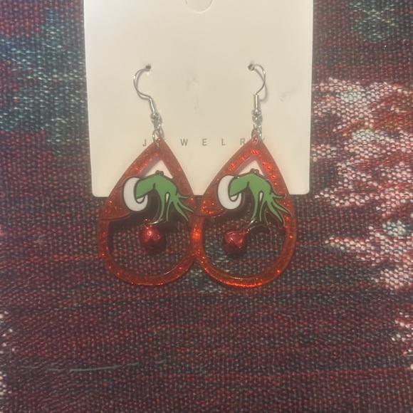The Grinch Holiday Teardrop Earrings Multicolor Christmas Dangle Hook - Picture 3 of 6